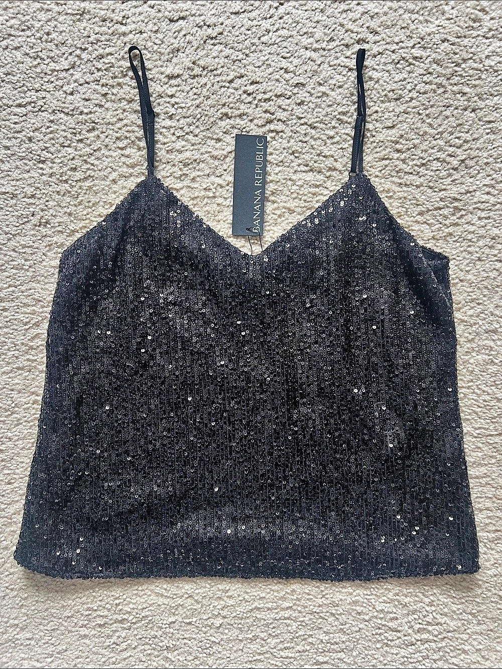 Banana Republic Sequin Cami in Black Size XS NWT